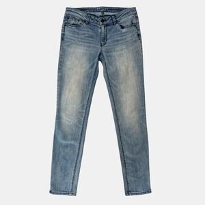 White House Black Market WHBM Skinny Jeans Blue Women's Sz 4 Bodycon preppy